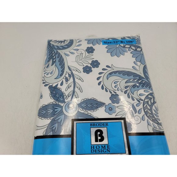 Vinyl Table Cloth Superior Flannel Back Broder Home Design 52" × 108" New A2 - Picture 3 of 11